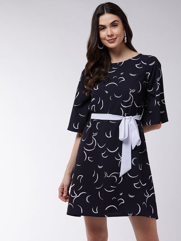 Women's Moon Printed A-Line Dress - Pannkh