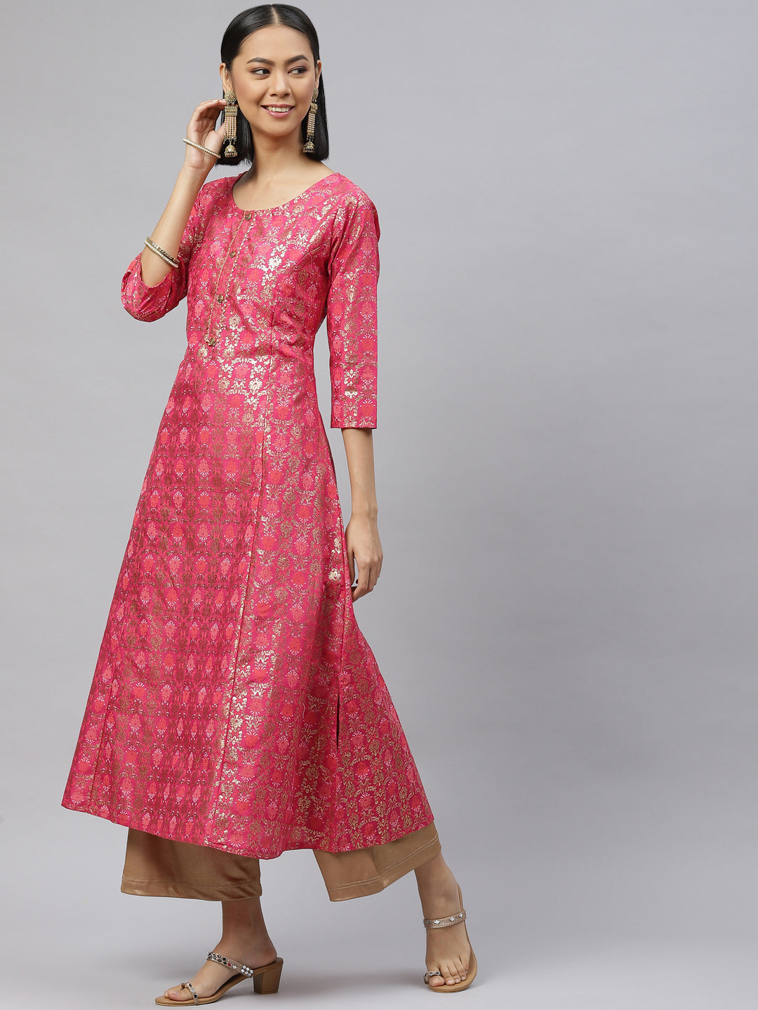 Women's Abstract Printed Regular Kurta With Trousers - Hatheli