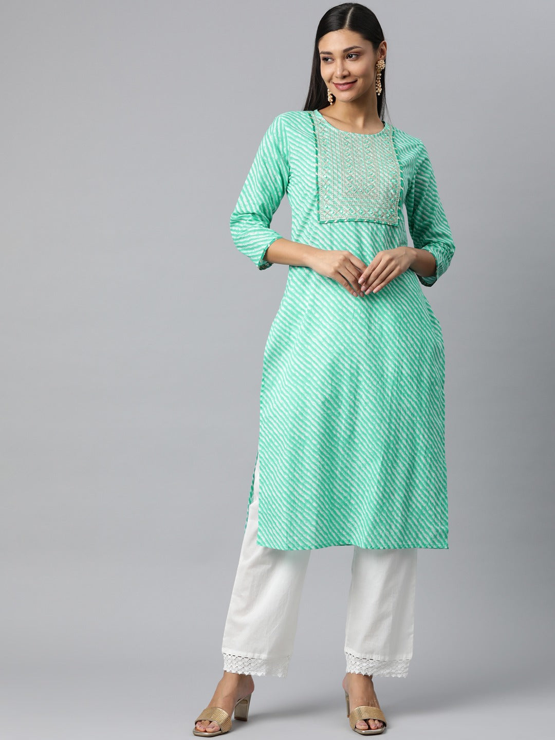 Women's Floral Printed Kurta With Trousers  Dupatta - Hatheli