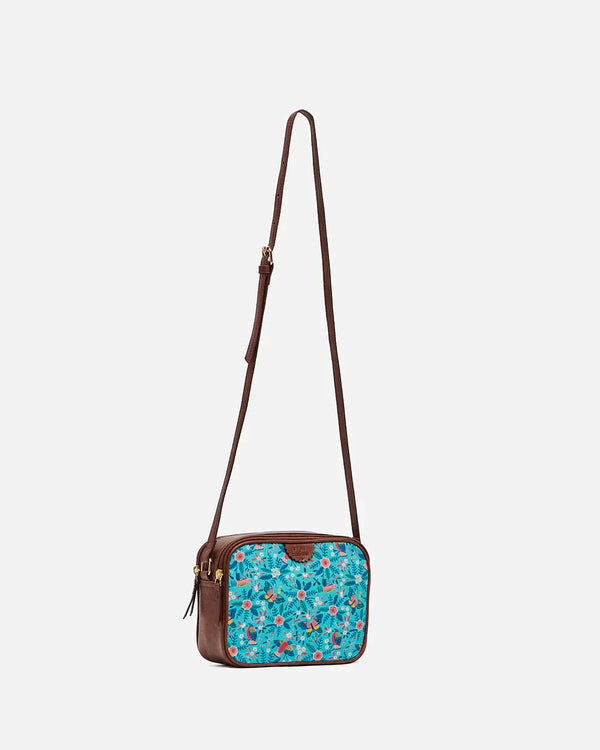 Teal Birds Of Paradise Box Sling Bag - Chumbak