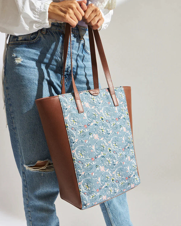 Teal By  Grey Bloom Shopper Tote - Chumbak