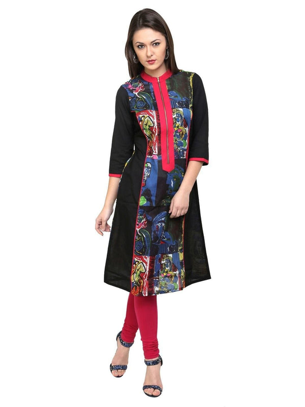 Women's Casual 3/4 Sleeve Printed Kurti - Pannkh