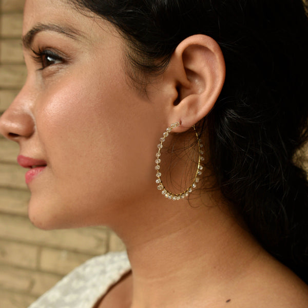 Women's Beaded hoop earrings   - BeAbhika