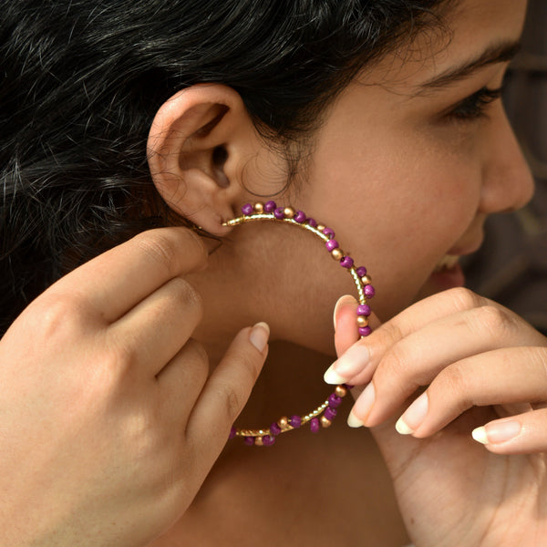 Women's PURPLE ARCH HOOPS   - BeAbhika