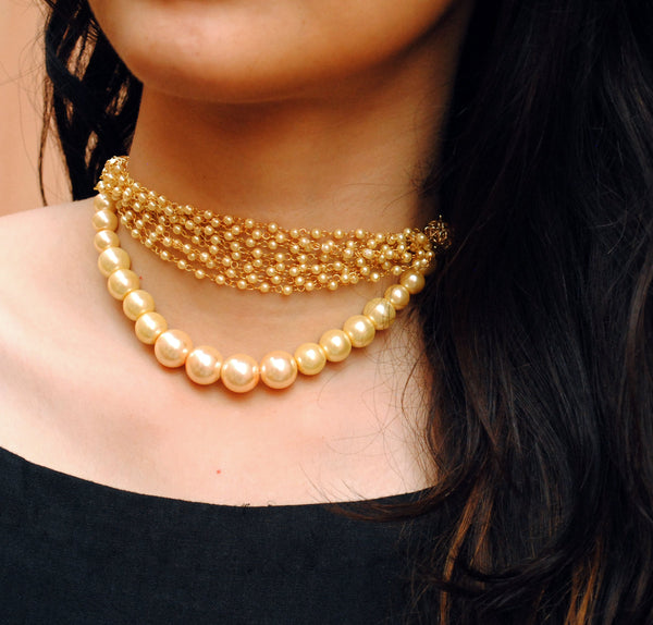 Women's Pearl Choker Necklace - BeAbhika