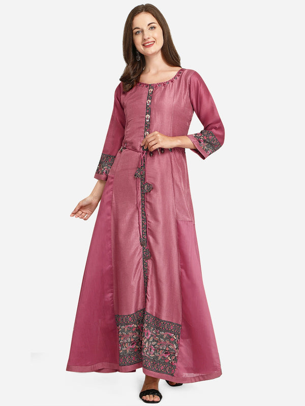 Women's  Pink Rayon Bollywood Kurta - Ad-2014 - Navyaa