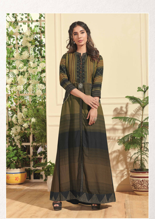 Women's  Multi Color Soft Silk Printed Kurta Ad-2063 - Navyaa