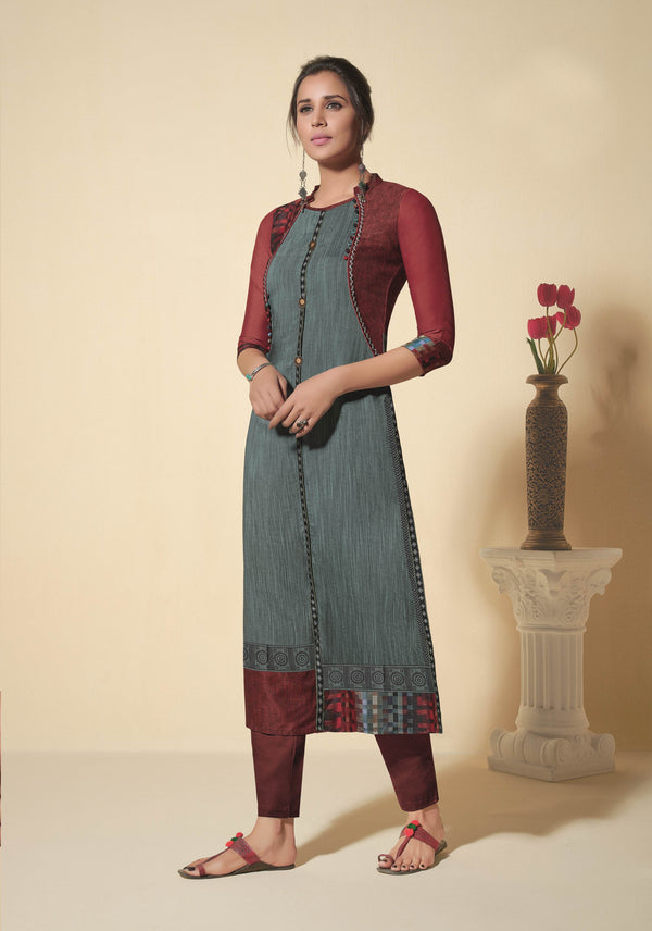 Women's Multicolor Color Soft Silk Bollywood Kurta  - Navyaa