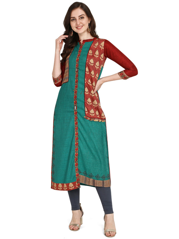 Women's Multicolor Color Rayon Bollywood Kurta  - Navyaa