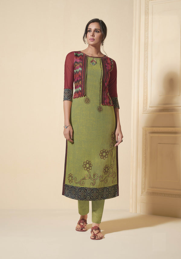 Women's Multicolor Color Soft Silk Bollywood Kurta  - Navyaa