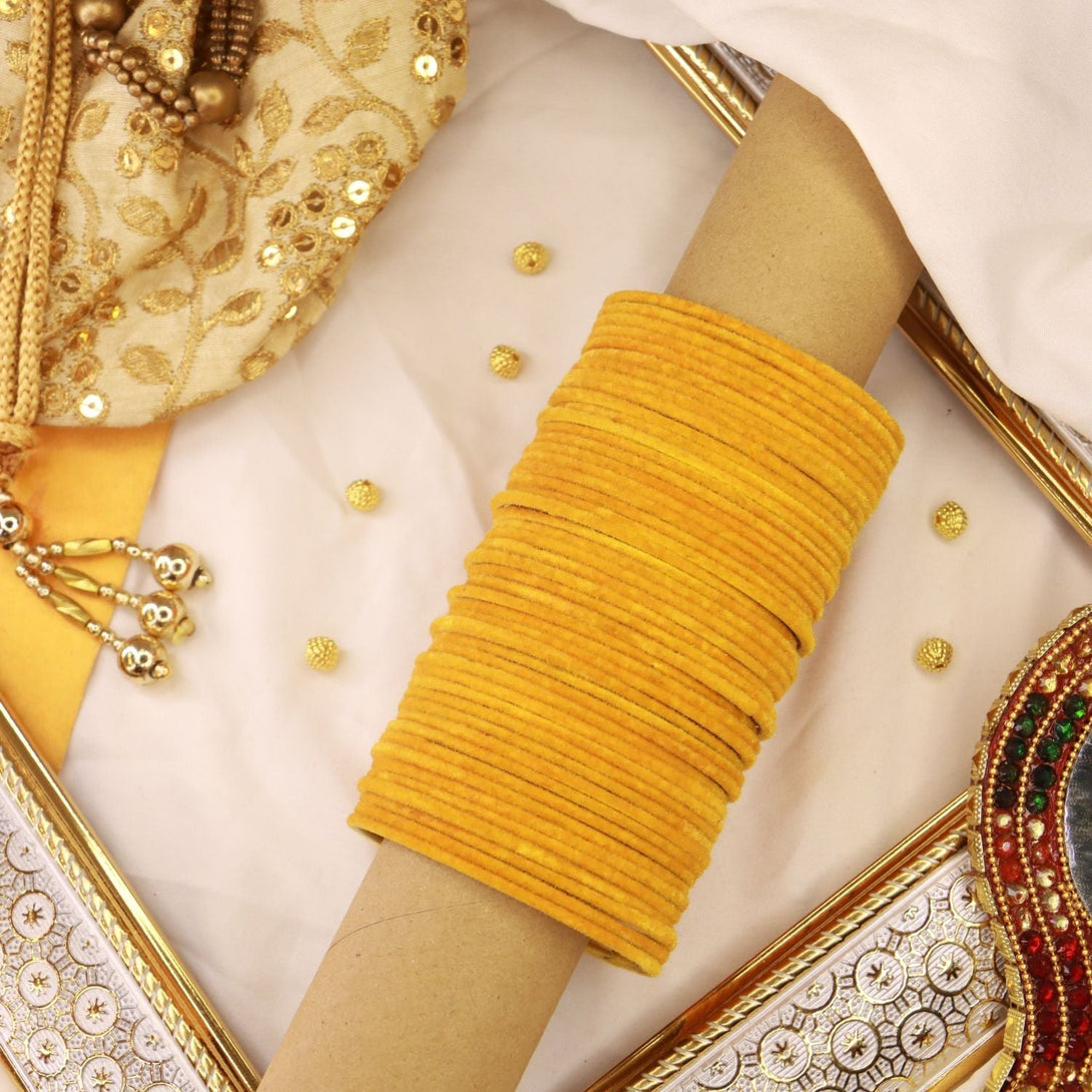 Women's Zinc Alloy Yellow Bangles - I Jewels