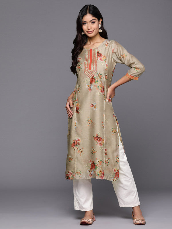 Women's Floral Printed Floral Kurta - Ahalyaa