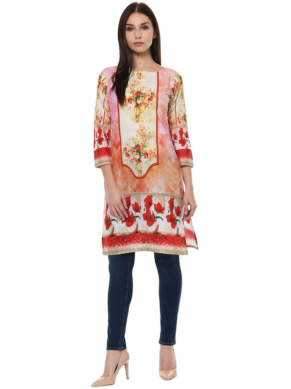 Women's Cotton Pakistani Digital Printed Only Kurti - Ahalyaa