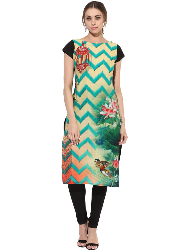 Women's Moroccon Lantern Cotton Printed Only Kurti - Ahalyaa