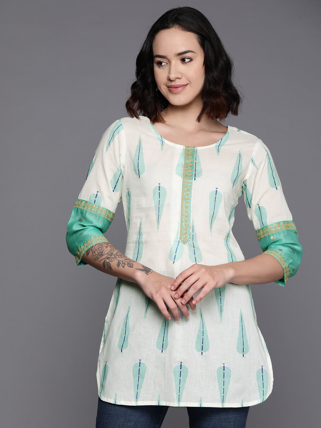 Women's Printed Ethnic Tunic - Ahalyaa