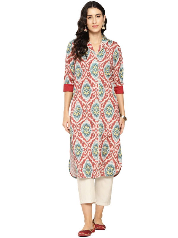 Jashvi Women Ethnic Motifs Printed Gotta Patti Crepe Kurta