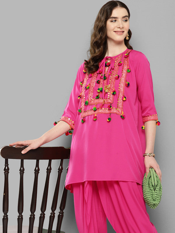 Women's Ethnic Tunic With Dhoti Pants - Ahalyaa