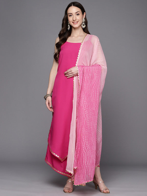 Women's Gotta Patti Kurta With Palazzos & Dupatta - Ahalyaa