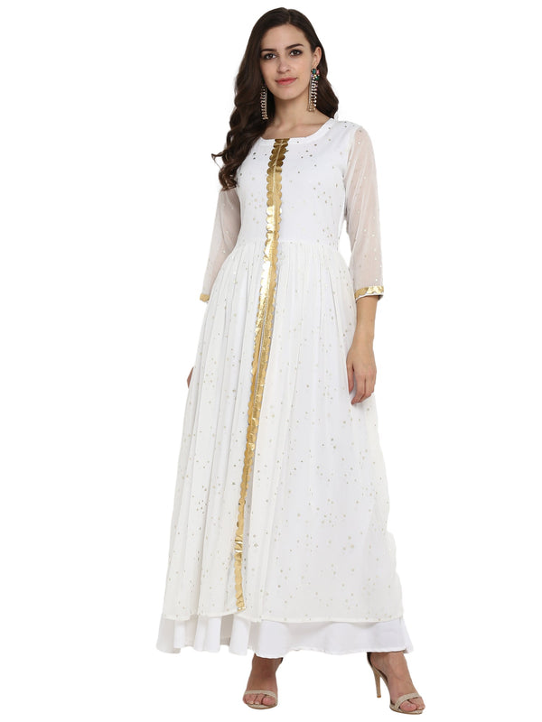 Women's Designer Double Layer Dress Only - Ahalyaa