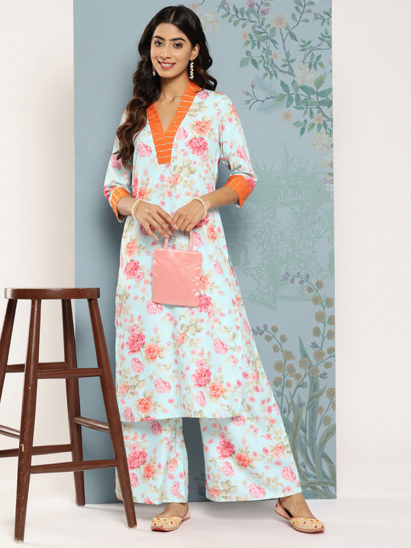 Jashvi Floral Printed Kurta With Palazzos