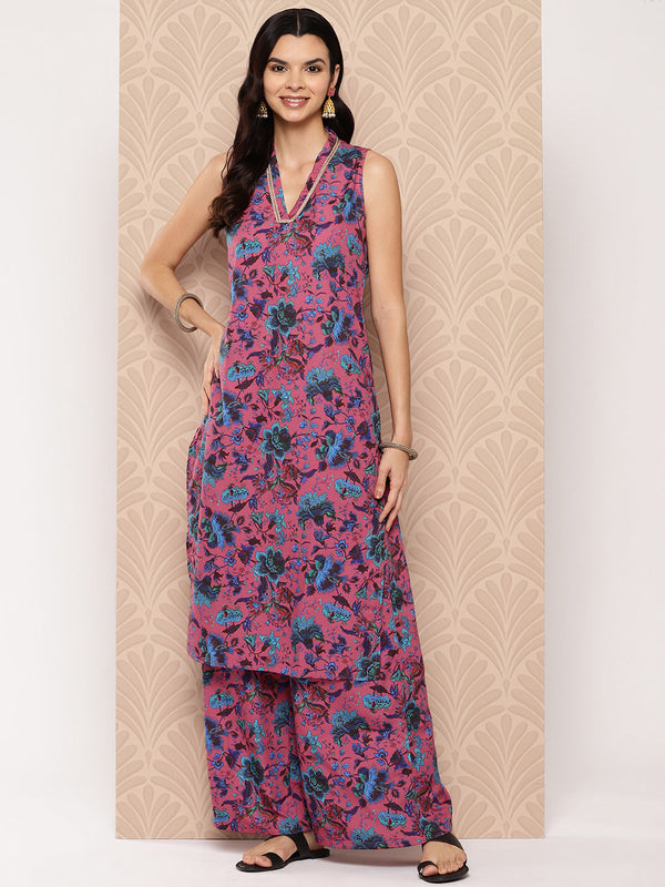 Jashvi Women Floral Printed Regular Kurta with Palazzos