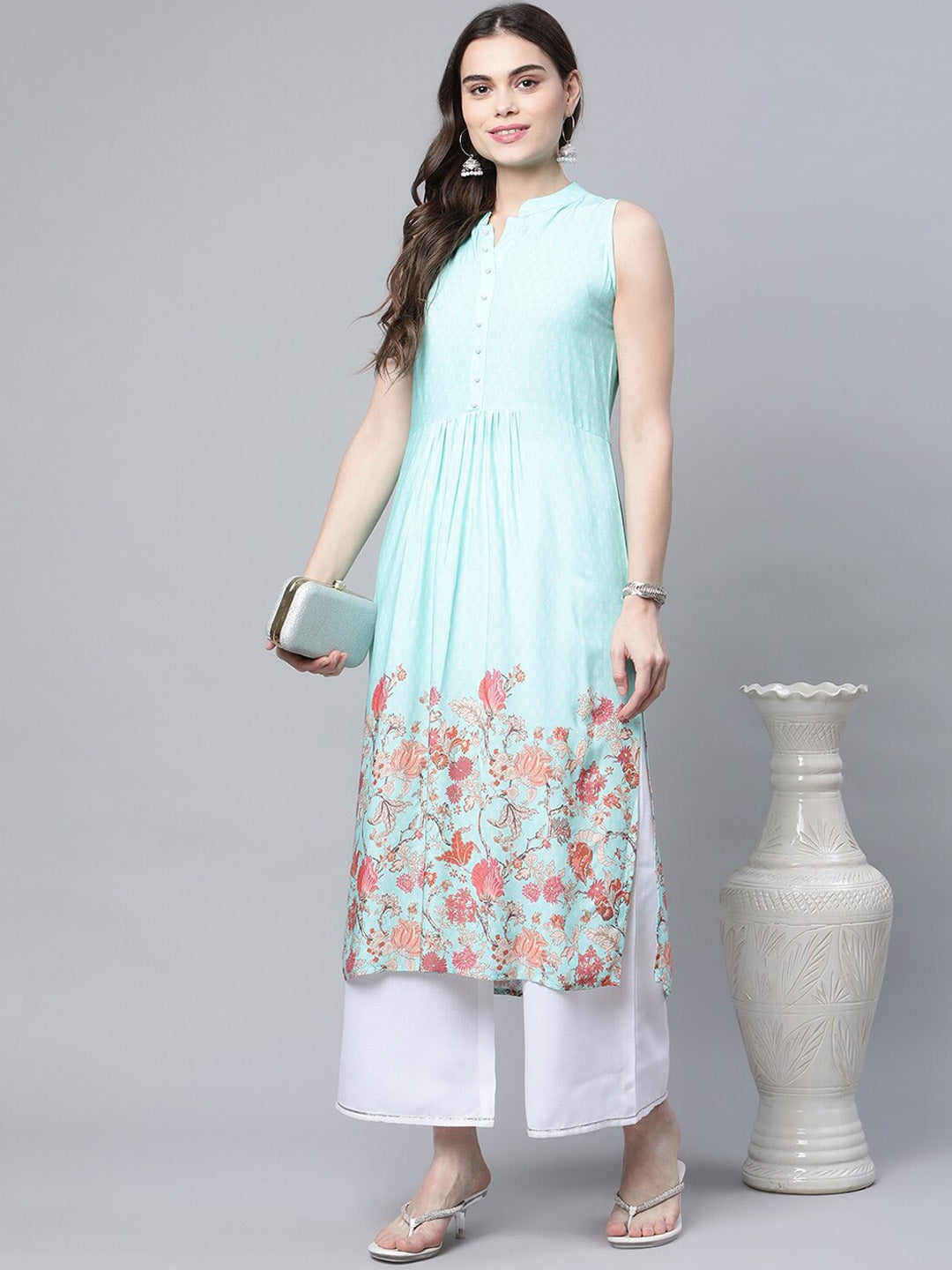 Women's Floral Printed Kurta - Ahalyaa