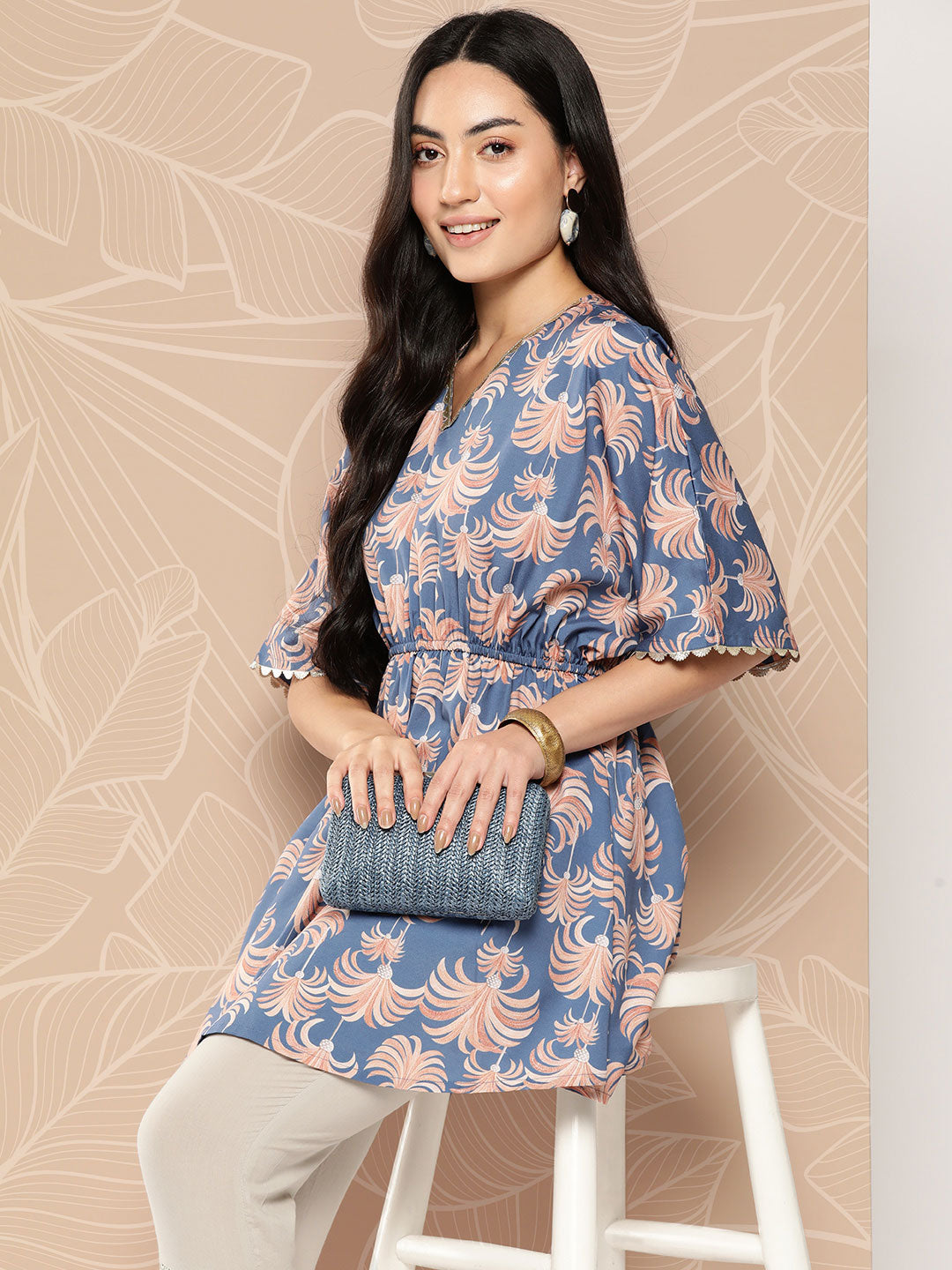 Women's Tropical Printed Tunic - Ahalyaa