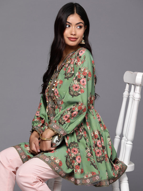 Women's Floral Printed Tunic - Ahalyaa