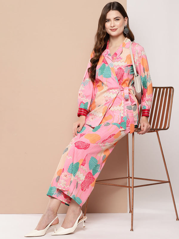 Jashvi Women Printed Tunic & Palazzos Co-Ords Set