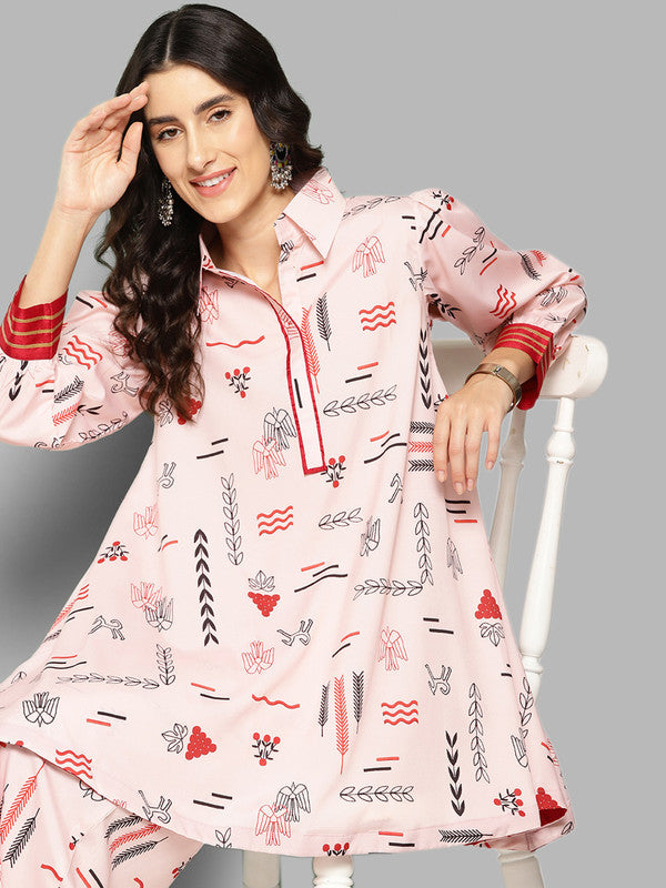 Women's Printed Ethnic Tunic With Palazzos - Ahalyaa