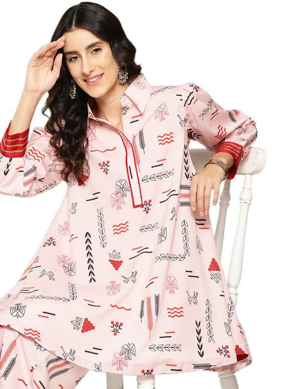 Jashvi Women Printed Ethnic Tunic with Palazzos