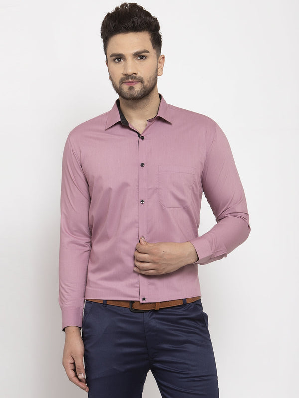 Jashvi Magenta Formal Shirt with black detailing