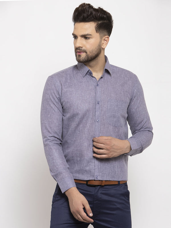 Men's Grey Dobby Solid Formal Shirts ( SF 762Grey ) - Jainish