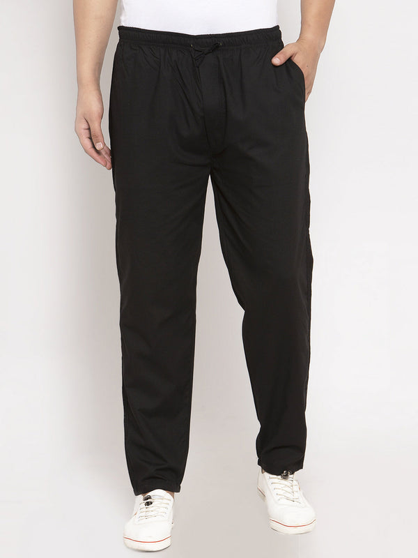 Jashvi Men Black Solid Track Pants