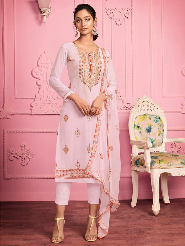 Women's Yellow Embroidered Salwar kameez-Myracouture