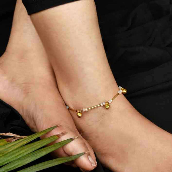 Women's GOLDEN GLASS TUBE ANKLET - BeAbhika