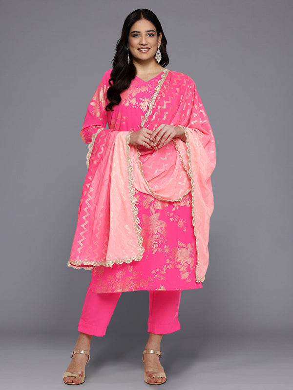 Women Floral Printed Regular Kurta with Trousers & With Dupatta