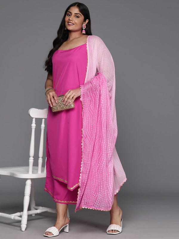 Plus Size Gotta Patti Kurta with Palazzos & Dupatta