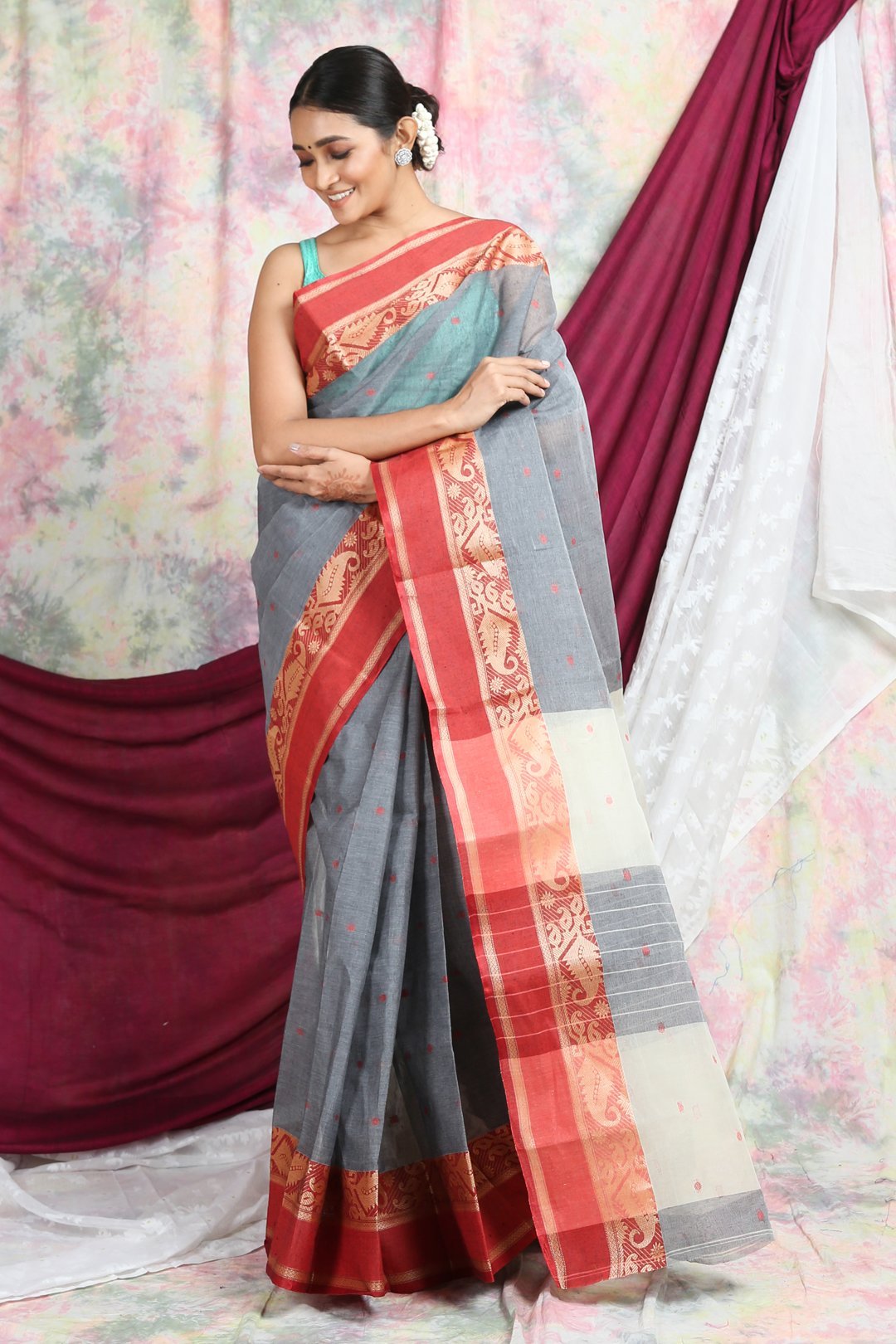 Women's Handwoven Cotton Tant Saree - Arhi