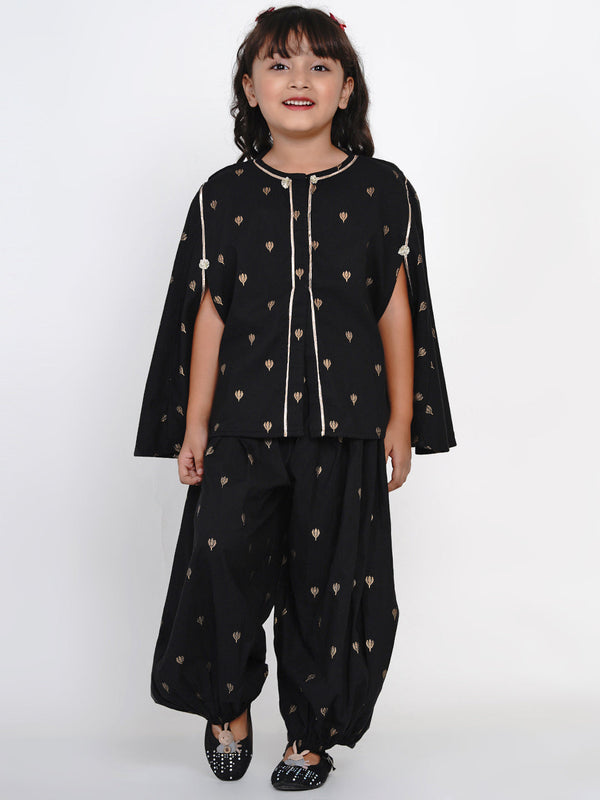 Jashvi Girls Black Gotta Patti Kurta with Salwar