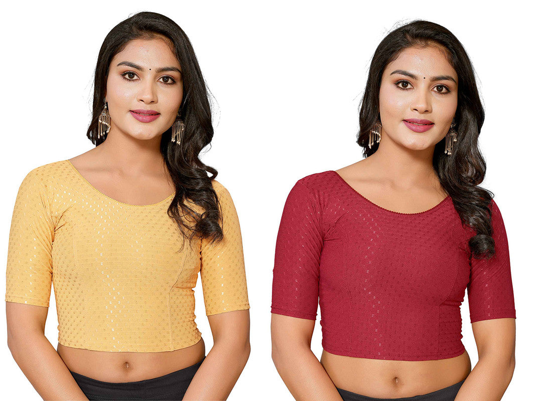 Women's Lycra Readymade Blouse Combo Pack - Malishka Export