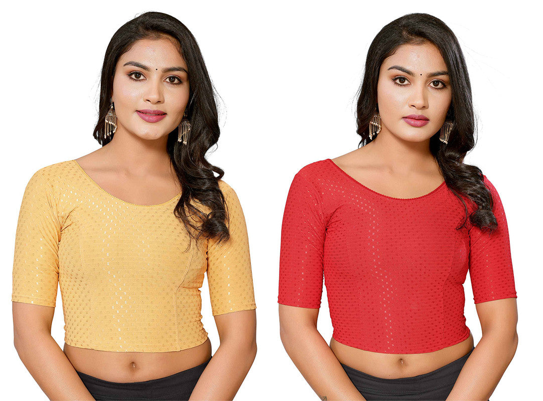 Women's Lycra Readymade Blouse Combo Pack - Malishka Export