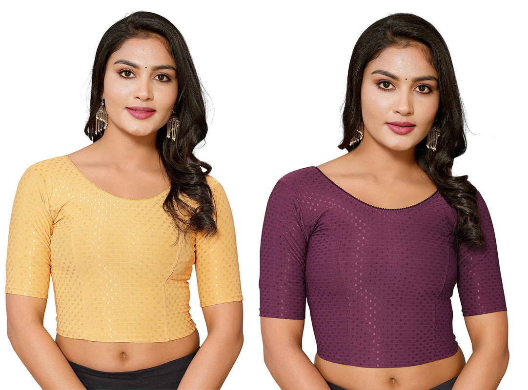 Women's Lycra Readymade Blouse Combo Pack - Malishka Export