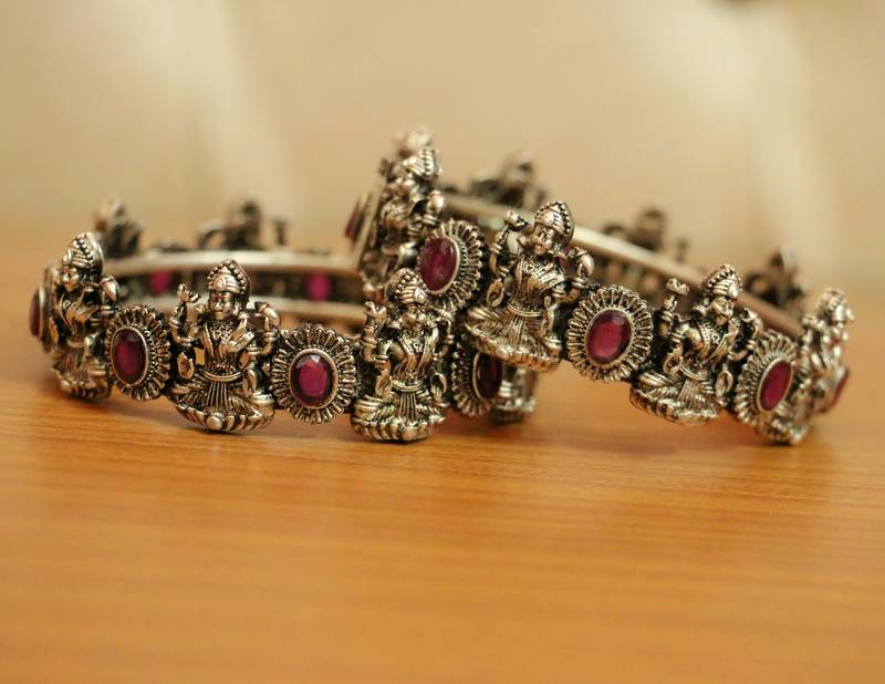 Women's Red Ruby Bangles-And-Bracelets - Sanvi Jewels