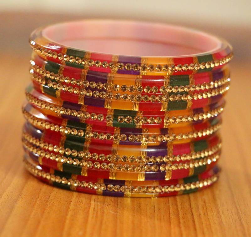 Women's Multicolor Zircon Bangles - Sanvi Jewels