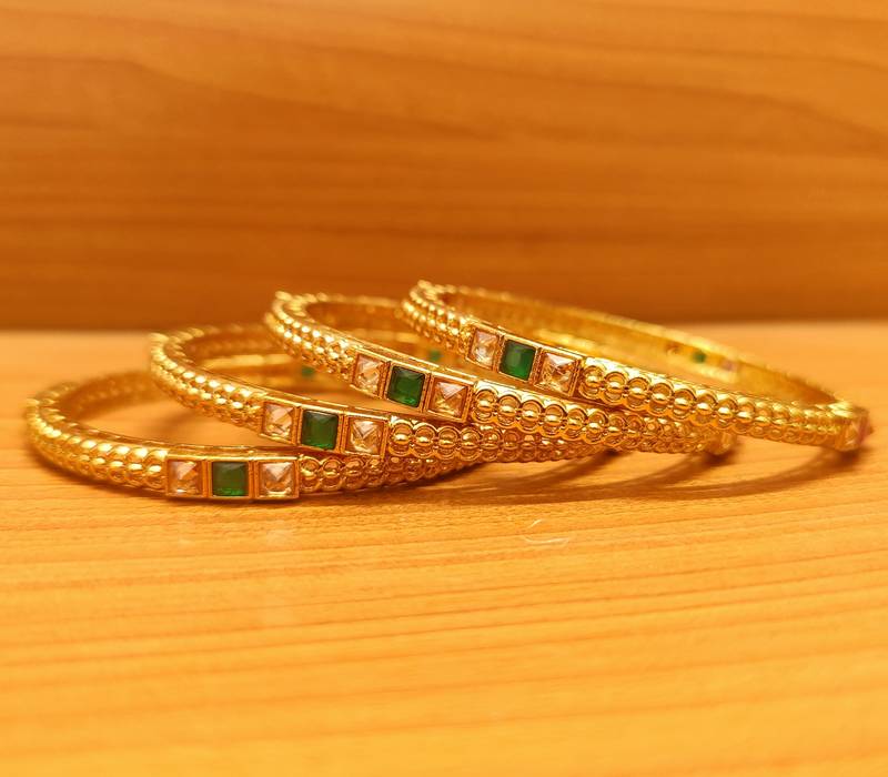 Women's Multicolour Gold Plated Set Of 4 Bangles - Sanvi Jewels