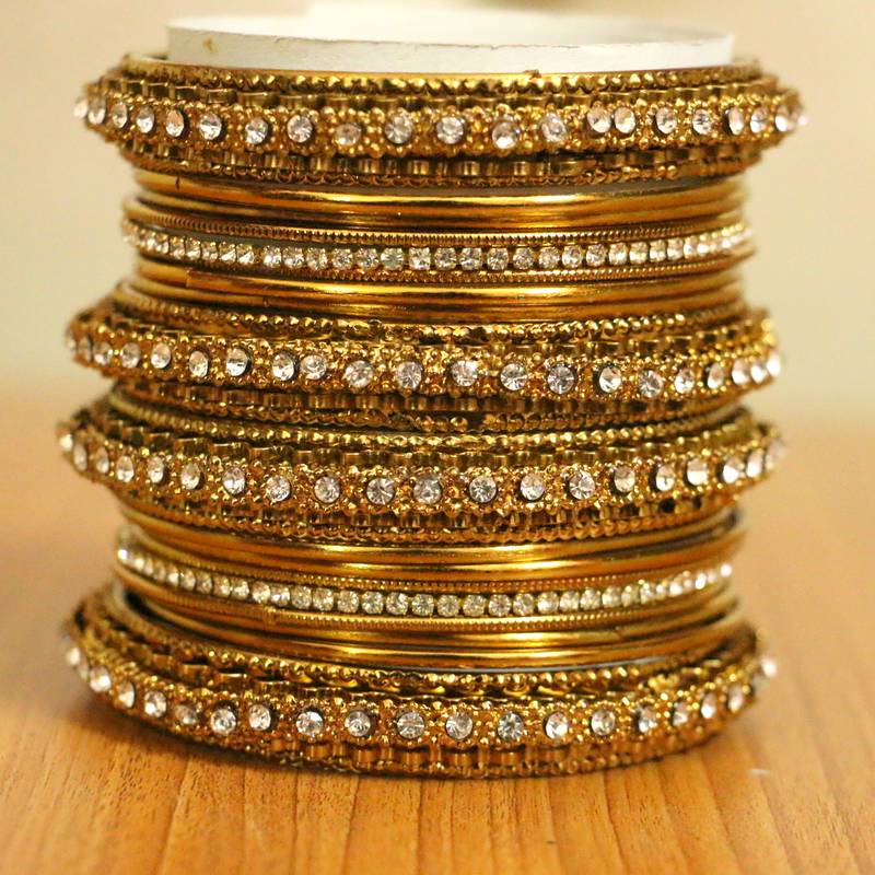 Women's Bronze Zircon Bangles - Sanvi Jewels