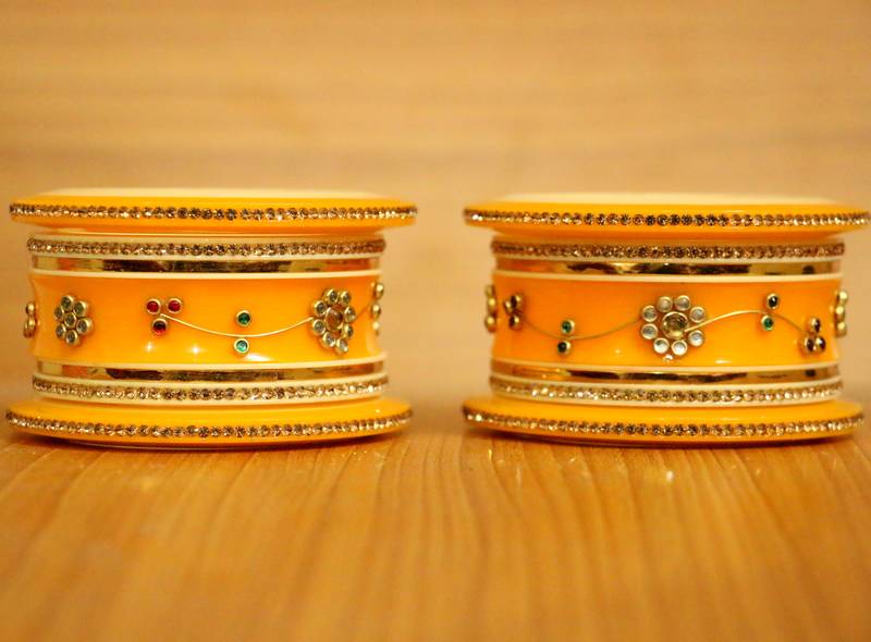 Women's Yellow Zircon Bangles - Sanvi Jewels