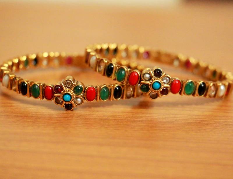 Women's Multicolor Zircon Bangles-And-Bracelets - Sanvi Jewels