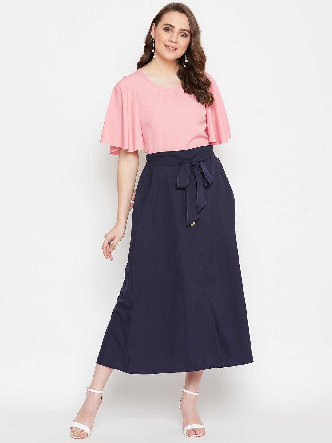 Women's Top & A-line Skirt Set - BitterLime